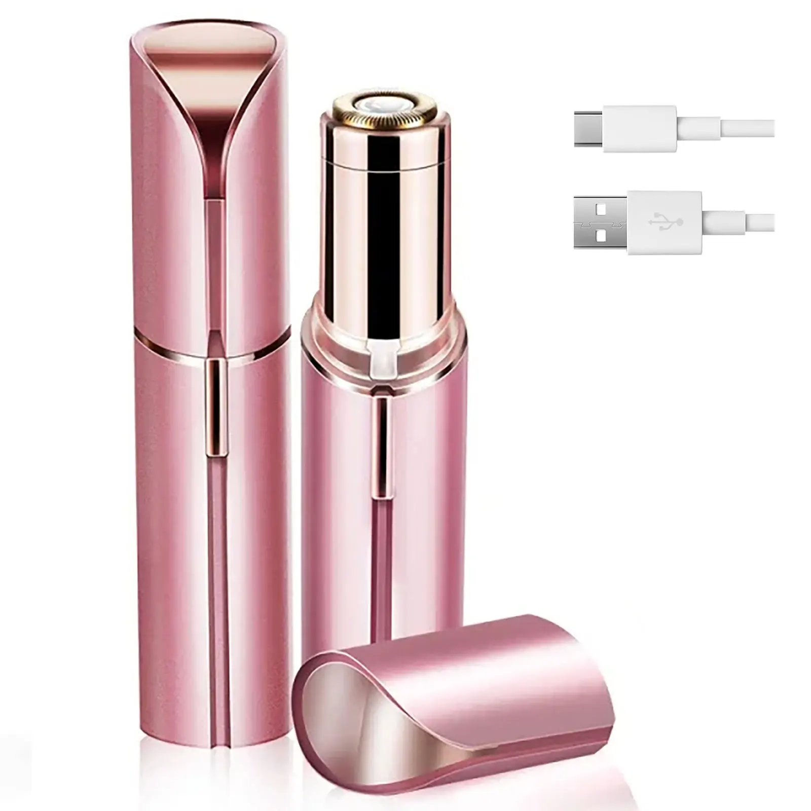 Facial Hair Removal for Women, Mini Hair Remover, Electric Razor Shaver Portable Bikini Epilator for Lips, Chin, Armpit, Peach