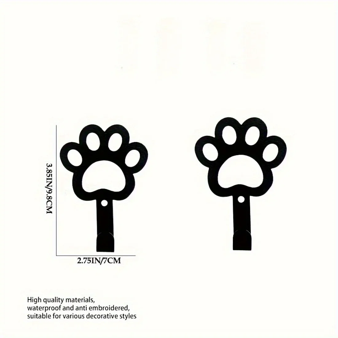 CIFBUY Dog Paw Metal Wall Art Key Holder With Hooks Hanging Decoration For Home Entryway Kitchen Decor Gift Ornament