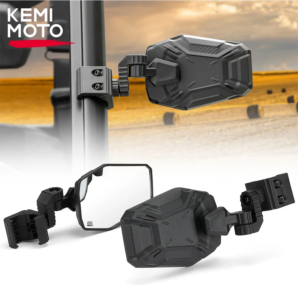 Pro-Fit Cage Side Rearview Mirror KEMIMOTO UTV Compatible with Polaris Ranger General for Can-Am Defender Maverick Trail