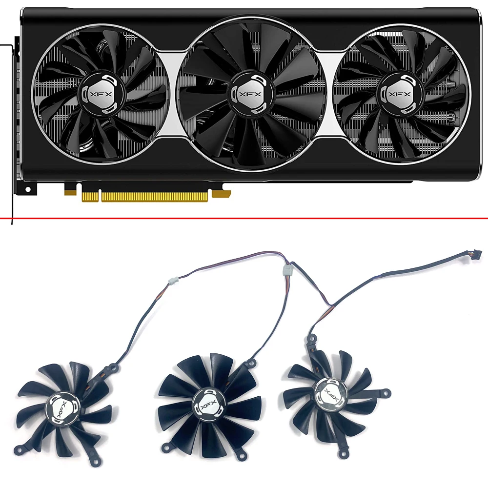 Cooling Fan RX5700 XT For XFX Radeon RX 5700 XT THICC III Ultra RX5700 Graphics Card Fan Replacement 4PIN CF1010U12S 85MM 95MM