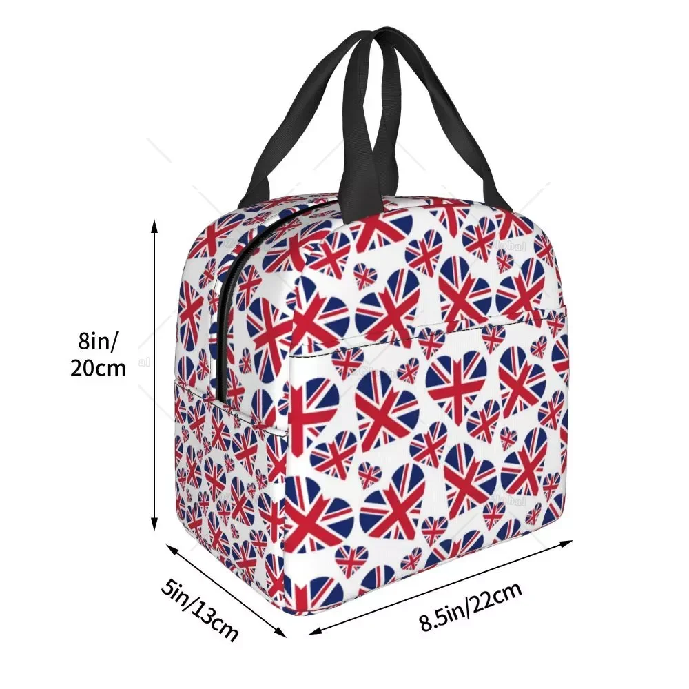 United Kingdom Flag Lunch Box Women Waterproof UK British Symbol Thermal Cooler Food Insulated Lunch Bag School Picnic Tote Bags