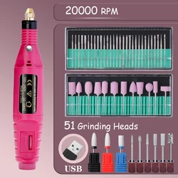 YIKOOLIN Acrylic Nail Drill Kit 20000 RPM Electric Nail File Portable Gel Remover with Drill Bits Nail Care Tools Set