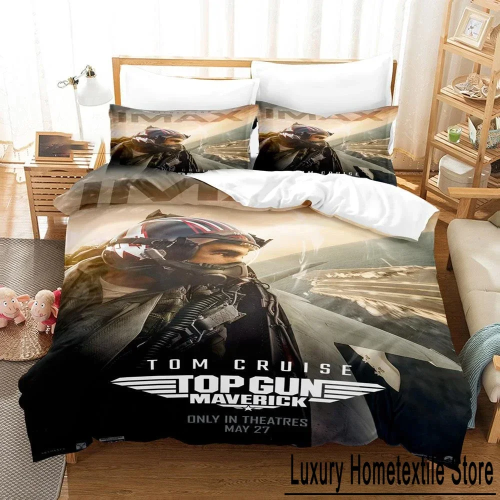 

Комплект постельного белья с 3D принтом Top Gun Maverick, наволочка, пододеяльник, двойной, полный, Queen King, постельное белье для взрослых и детей, пододеяльник