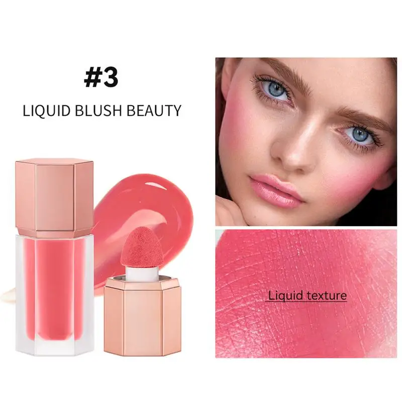 NEW Liquid Face Blush Natural Smooth Cheek Rouge Peach colored Blusher Long Lasting Waterproof Liquid Highlight Contour For Face