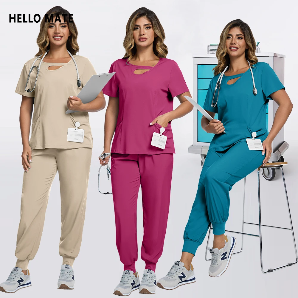 

Клиническая униформа для спа-красоты, женская хирургическая униформа для больниц, медицинская спецодежда для медсестер, скраб-костюм для бега, лабораторная рабочая одежда