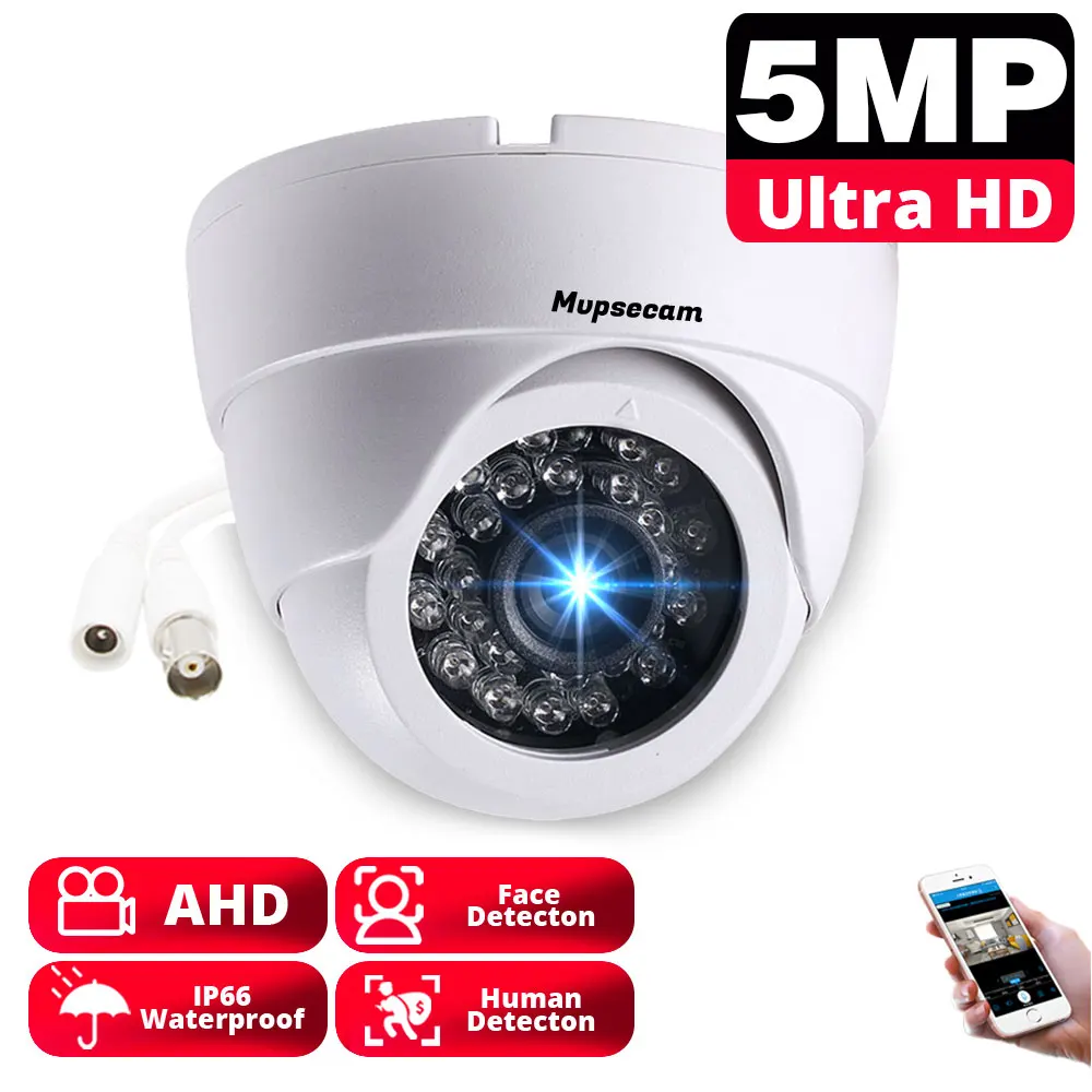 HD 5MP Outdoor Analog CCTV Security Camera BNC Waterproof XMEYE Face Detection Indoor Home AHD Video Surveillance Camera Dome