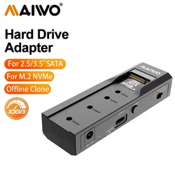 MAIWO 10Gbps M.2 NVMe SSD Enclosure USB C Dual Bay 2.5