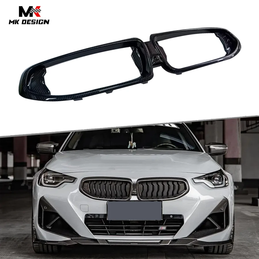 

Dry Carbon Front Grill Trim Cover Body Kit for BMW 2 Series G42 M235i M240i Coupe 2021+ Front Grille Car Accessories