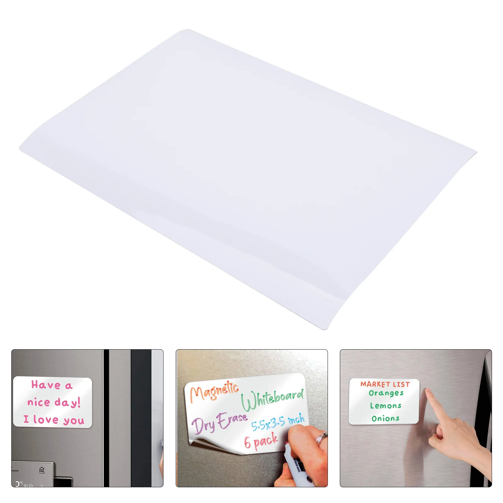 

6 Pcs Message Writing Board Magnetic Whiteboard A5 for Kitchen Fridge Dry Erase Home Small Refrigerator The Pet Note