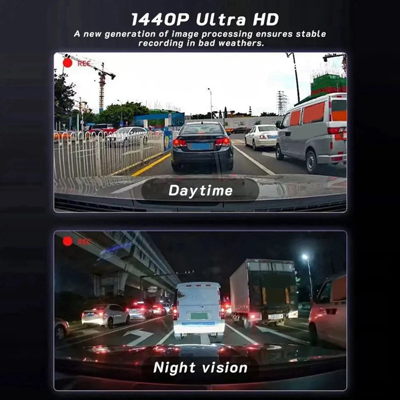 Car Recorder 3MP Car Front+Car+Wifi HD Dual Lens Dual Recording IR Night Vision 3 Meter Car DV Camera Recorder