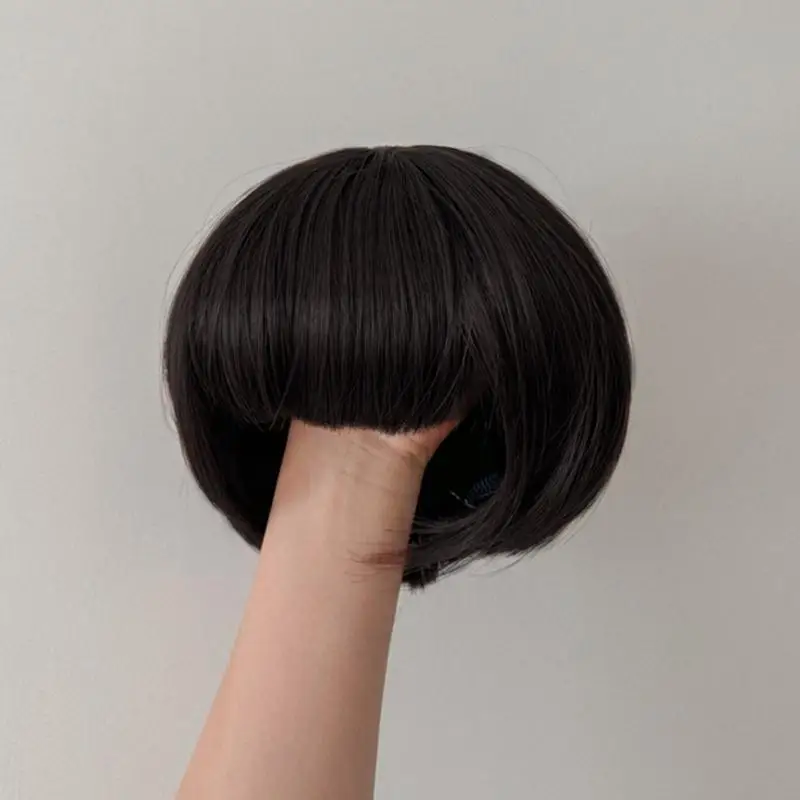 U13F 0-2Y الفتيات شعر مستعار قبعة الفطر هيربيسي قبعات الطفل الخريف الشتاء موضة الشعر المستعار بونيه قبعات التصوير اكسسوارات #3