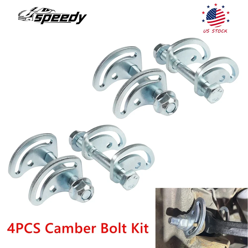 

4PCS Camber Bolt Kit Adjusting ±1.5 Degreefor Yukon Express 1500 2500 Hummer H2 H3 for Chevy Silverado GMC Sierra 1500 2500