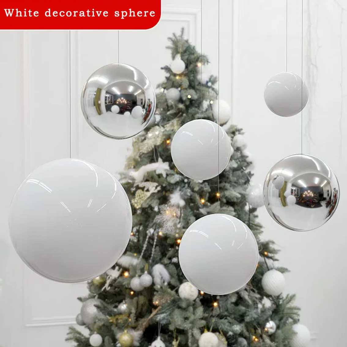 1-15Pcs White Stainless Steel Hollow Balls With Diameter 38mm-300mm Are Used for DIY Christmas Tree Decoration Craftsmanship view 5