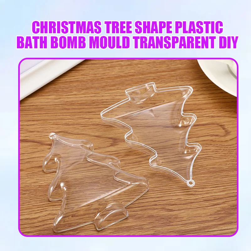 1/5PCS Transparent Bath Bomb Molds Fizzy Sphere Christmas Xmas Tree Shape Plastic Bath Bomb Molds Mould Bath AccessoriesFor DIY