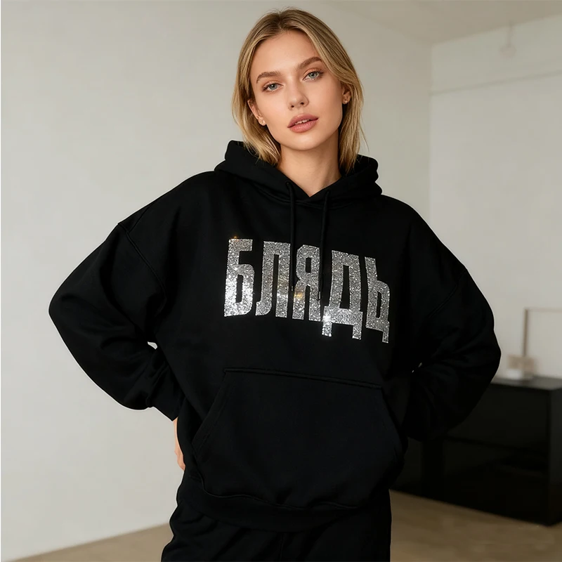 

Gothic Harajuku Instagram Retro Personalized Printed Hoodie Autumn/Winter Couple's Street Fashion Hoodie Y2k Clothing