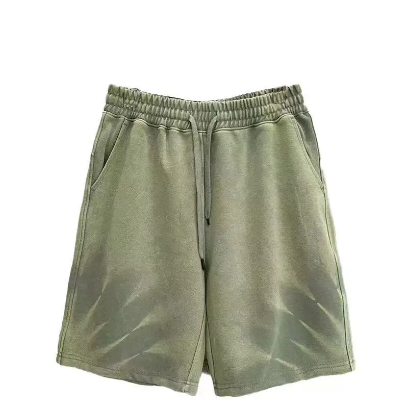 Shorts for Men's Casual Worn-out Washed Shorts for Spring and Summer Loose Solid Color Fashionable Streetwear Simple and Trendy