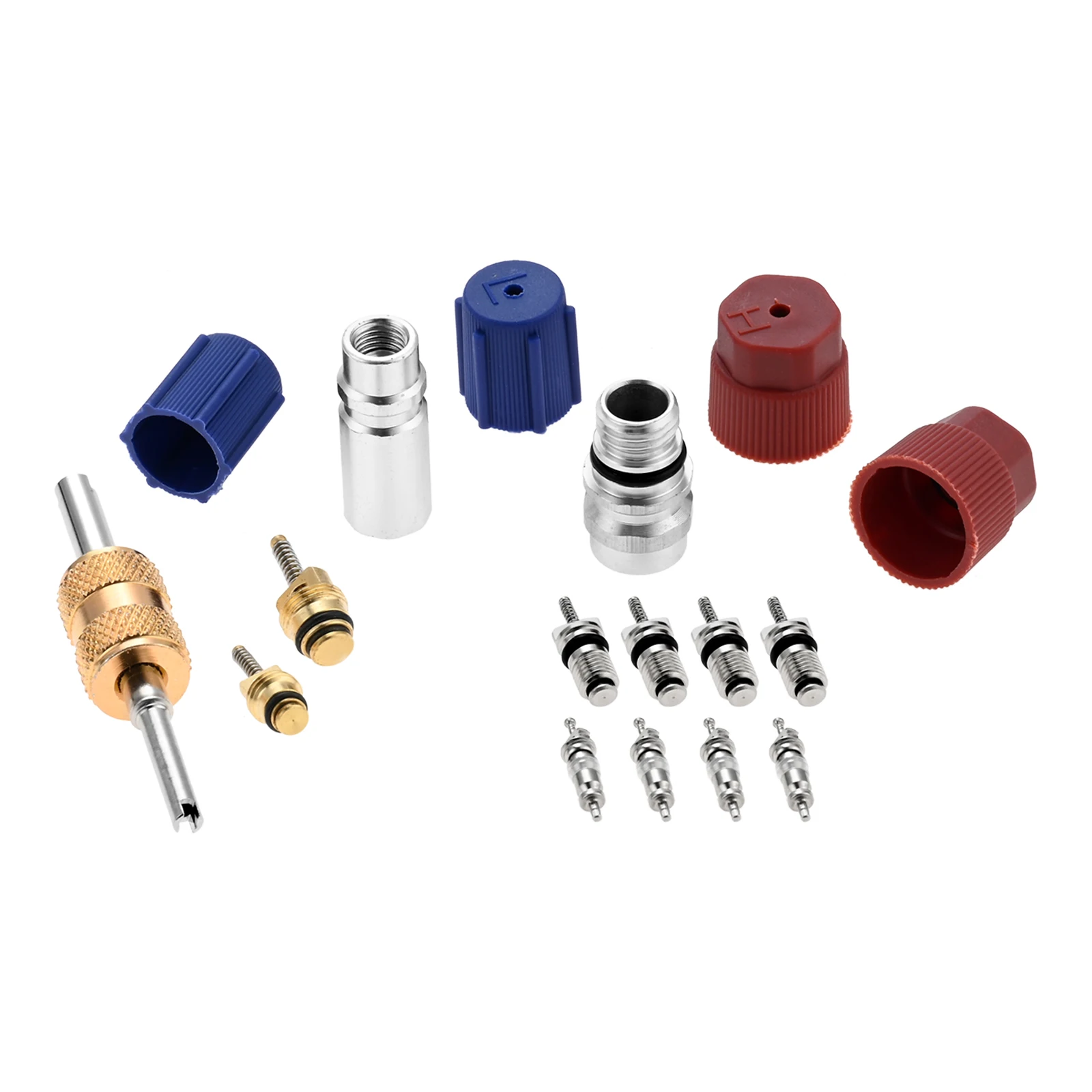 

17Pcs/Set Air Conditioning Valve Core Kit For R12 and R134a Air Conditioning Accessories A/C Service Valve Cap Valve Core