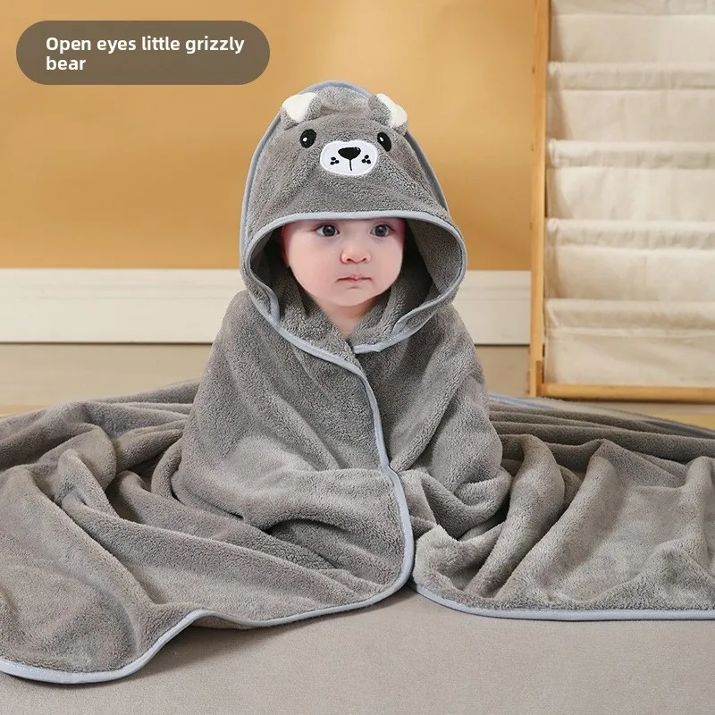 

Детское пеленальное одеяло с акцентом ушей: мягкий и приятный для кожи детский плащ с капюшоном, накидка для купания новорожденных и толстый халат с капюшоном.