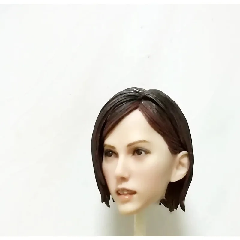 

1/6 масштаб зубчатая красота голова резьба коричневая прическа бледная кожа голова скульптура модель для 12 "женские фигурки тела