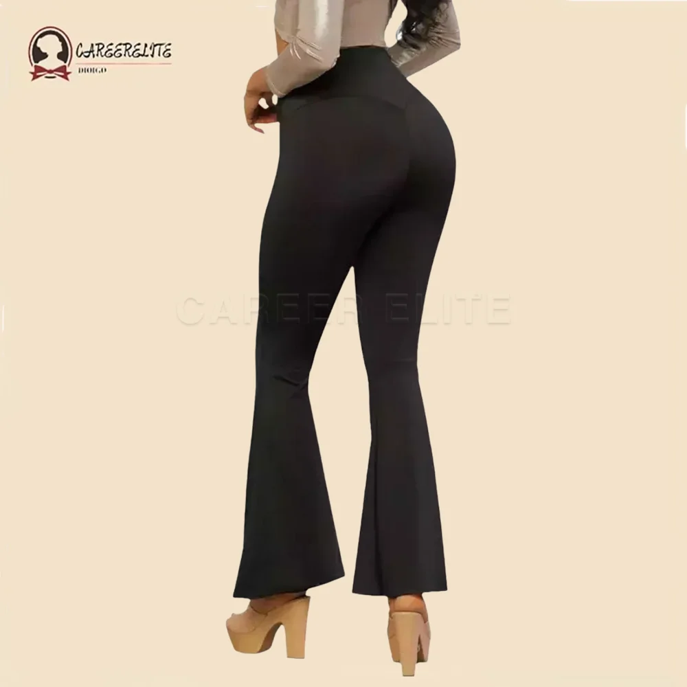 

New Flared Shapewear Pants Sports Fitness Yoga Pant Flat Abdomen Slim Fit High Waist Black Trousers Stretch Butt Lift Legging