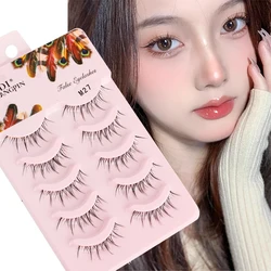 3/5pairs New Manga Eyelash Wispies Lashes Invisible Band Natural False Eyelashes Daily Makeup Extension Lashes 3D Long Cilios