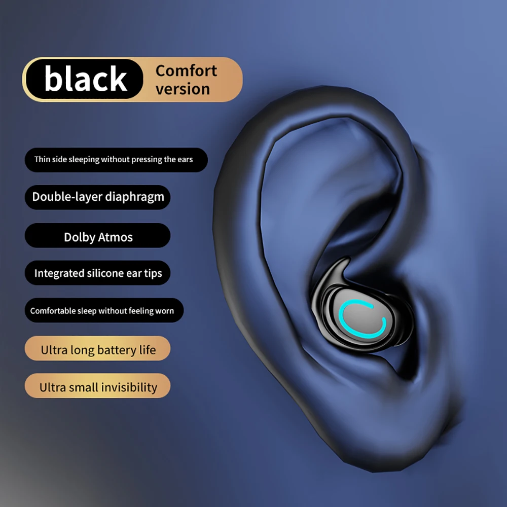 Q9 Sleep Bluetooth Earphones Single In Ear Wireless Invisible Earbuds In Ear Sport With Mic Handsfree Headphones For Phone