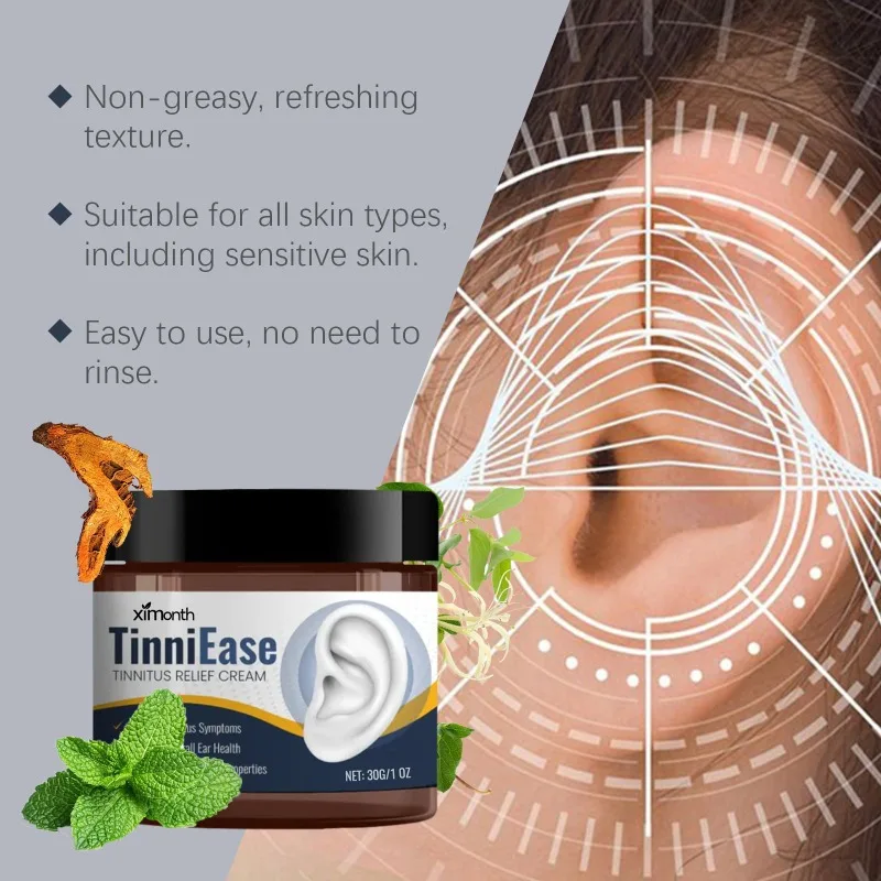 Crema para aliviar el Tinnitus, limpieza suave diaria de los oídos, alivia la incomodidad en el oído, cera para los oídos, cuidado de los oídos, crema nutritiva