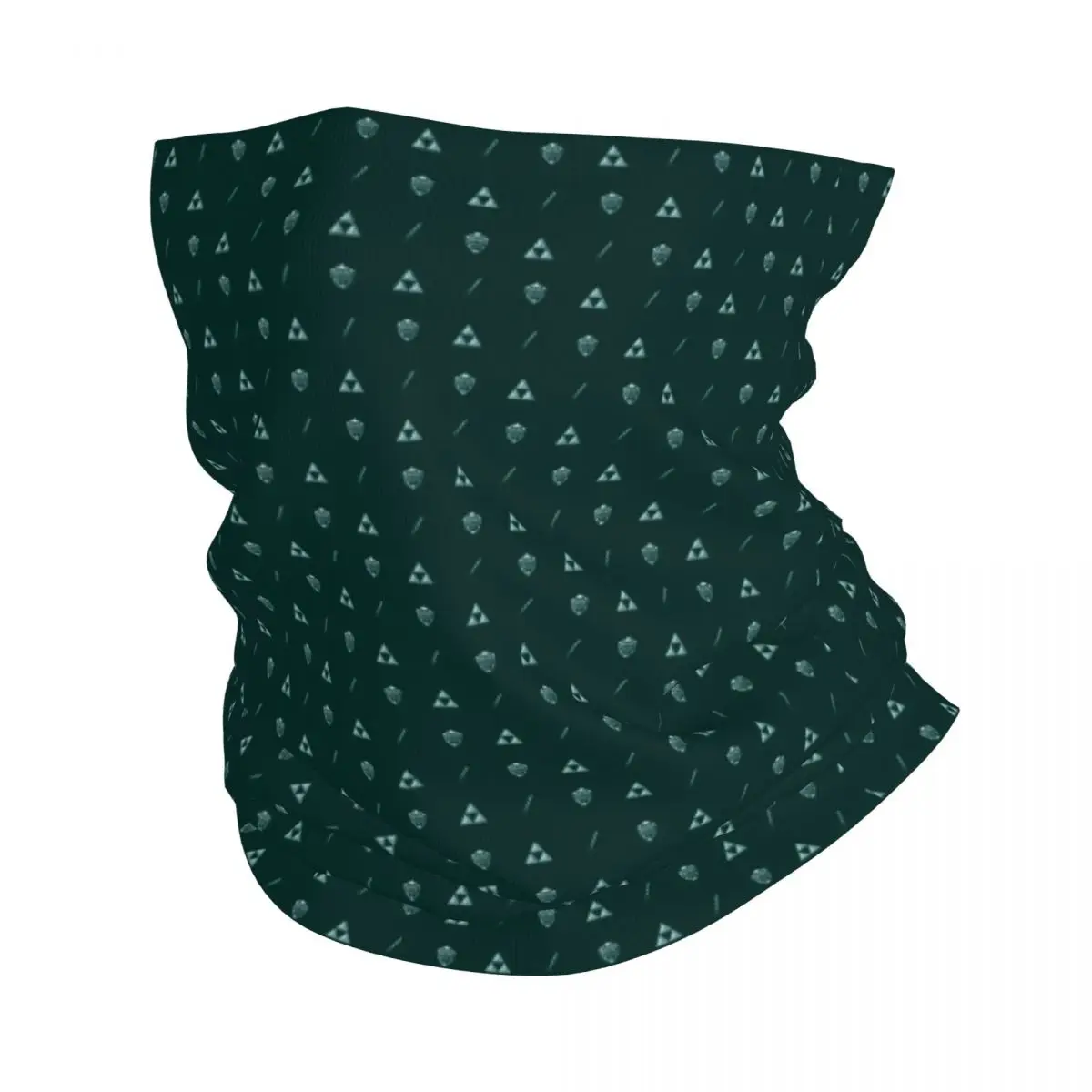 Custom Dark Green Zeldas Symbol Pattern Bandana Neck Warmer Women Men Winter Ski Hiking Scarf Gaiter Play Game  Face Cover