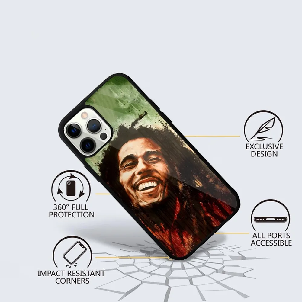 Bob Marley Rasta Lion Phone Case For iPhone 16,15,14,13,12,11,Plus,Pro,Max Mini Magsafe Magnetic Wireless Charging