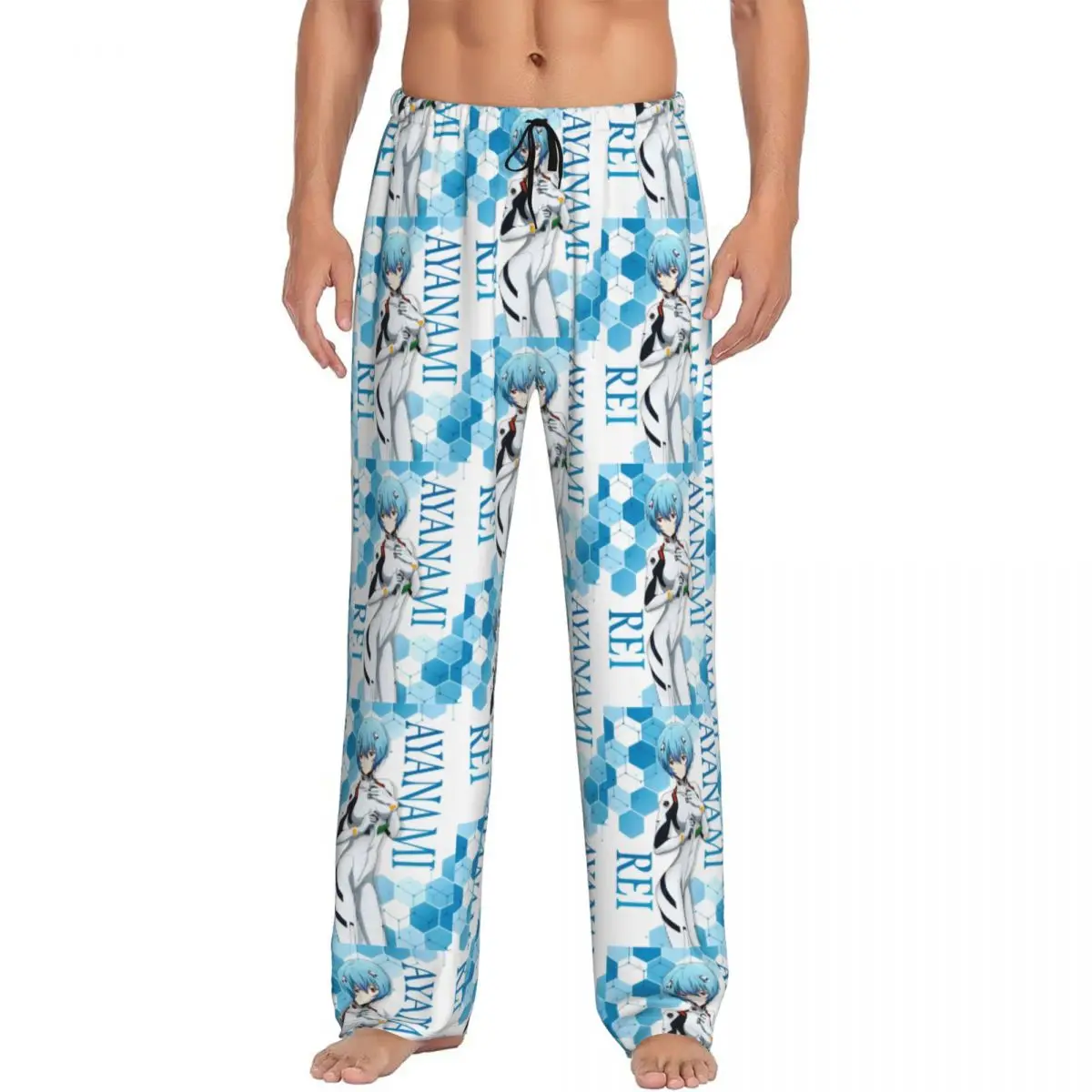 

Custom Print Manga Evangeliones Pajama Pants for Men Sleep Sleepwear Bottoms with Pockets