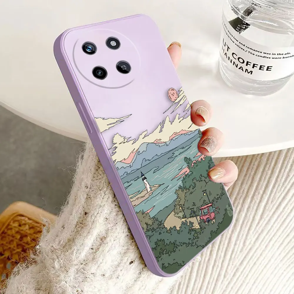 Anime Girl Cherry Blossom Scenery Cover Phone Case For OPPO Realme 11 10 9 9I 8 8I 7 7I 6 PRO PLUS 4G 5G Case Funda Coque Shell