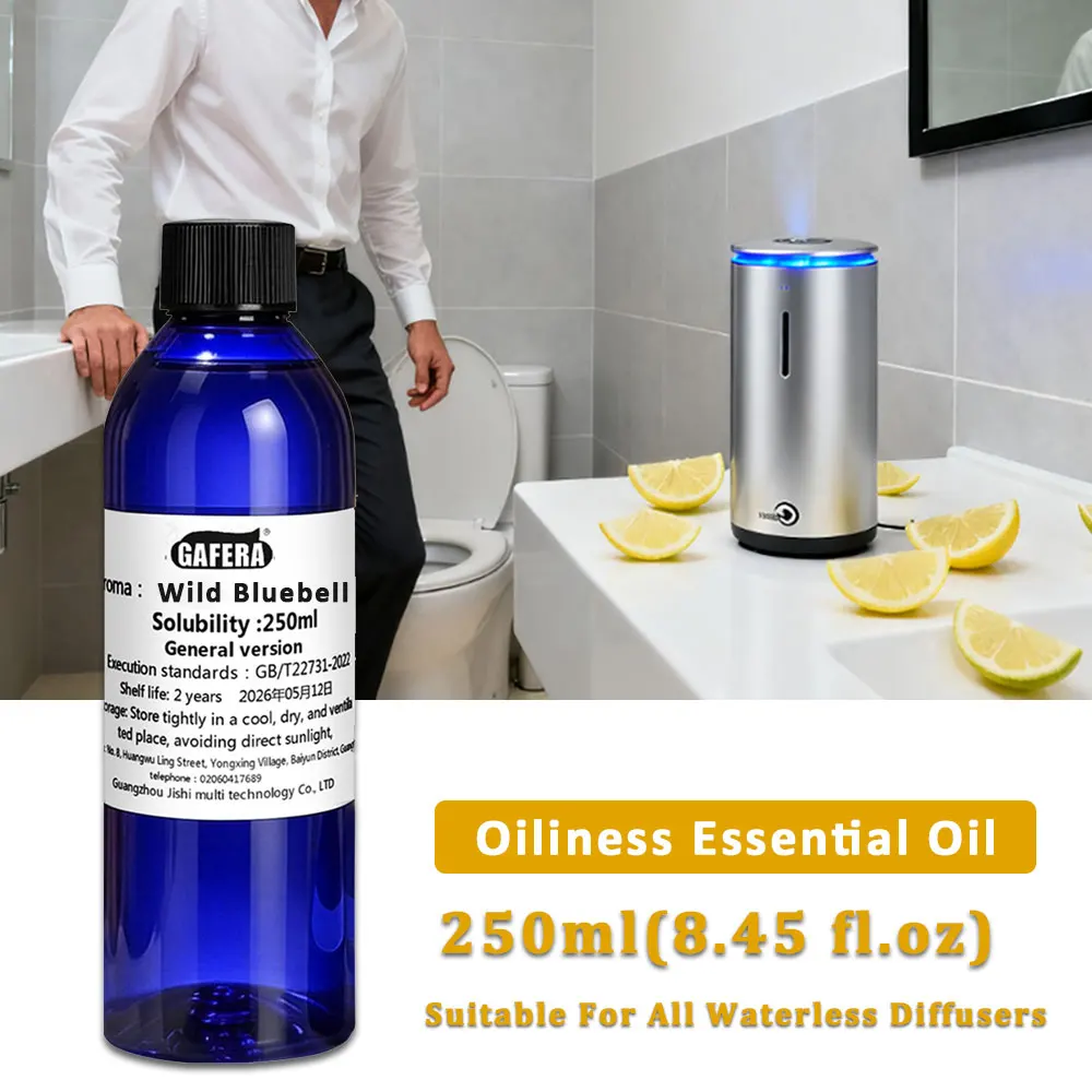 GAFERA 250ml(8.45 fl.oz) Wild Bluebell/Hilton Flameless Essential Oil - For Waterless Machine, Reed Diffuser Replenishes Essence