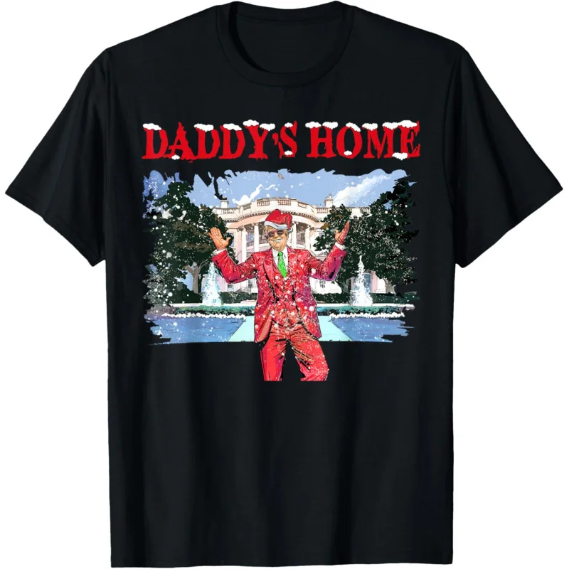 Daddy's Home White House Pink Trump 2024 MAGA Election 2024 T-Shirt Men's and Women's Loose Fitting Clothes