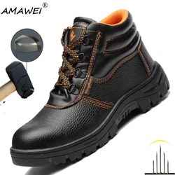 Men Safety Shoes Steel Toe Work Sneakers Indestructible Shoes Puncture-Proof Men Boots Water resistant Anti shock Non slip boots