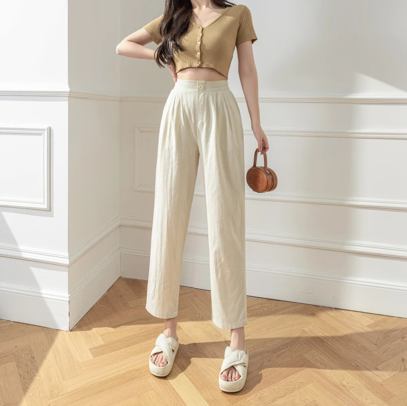 

Chic Woman Slouchy Baggy Haren Pants Women Bottoms Pants Girls Fashion High Waist Radish pants Female ladies loose Trousers 2