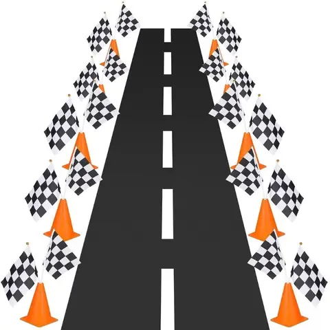 Chemin de piste de voiture de course, roues chaudes, décorations de fête, centres de Table d'anniversaire rapides