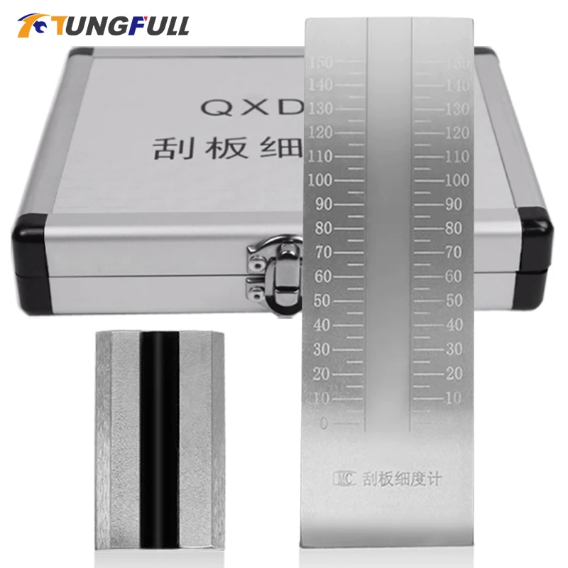 QXD Stainless Steel Scraper Fineness Meter 25um/50um/100um/150um Single Groove Fineness Plate Fineness Gauge