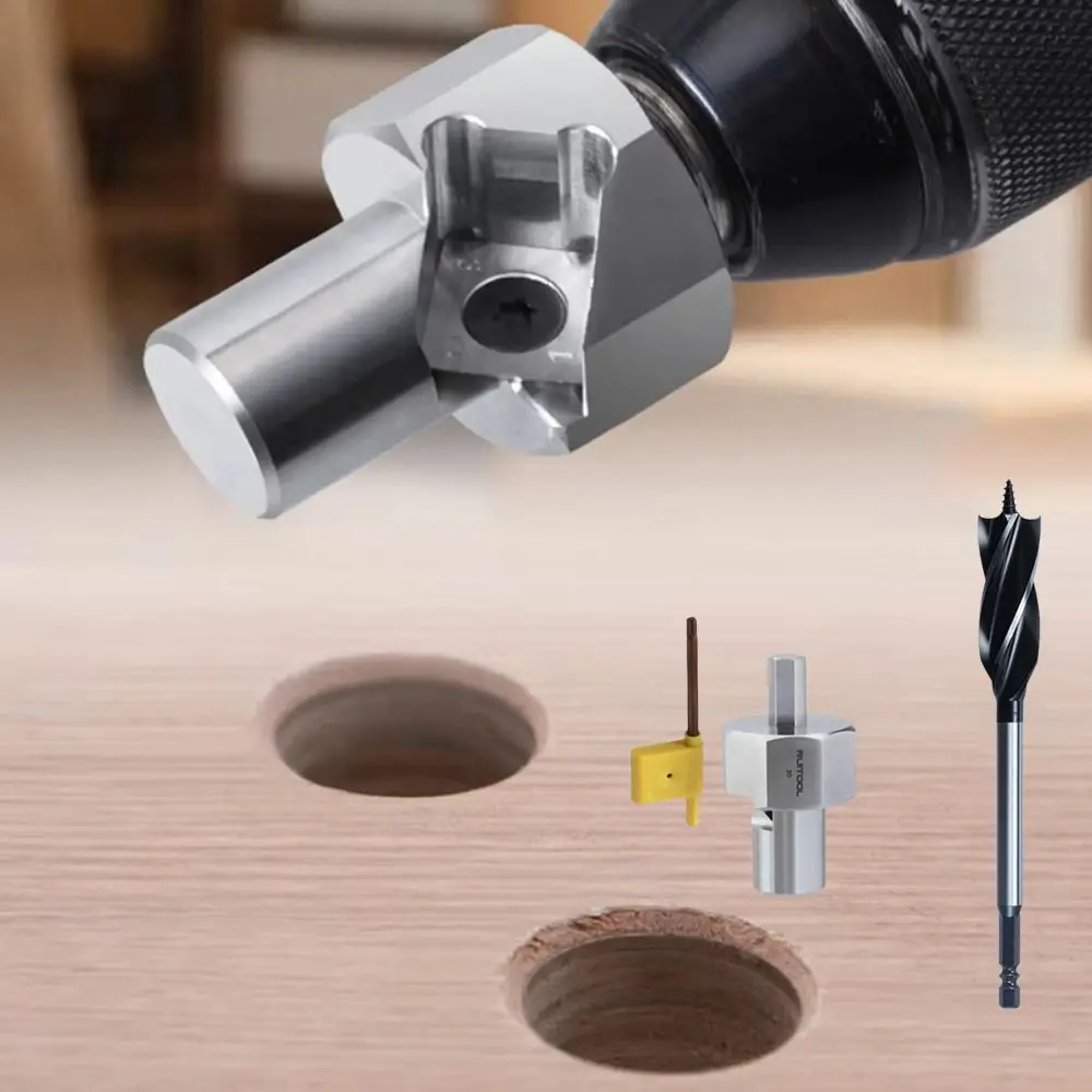 

Stainless Steel Bench Dog Hole Chamfer Reamer 20mm 3/4 Inch Shaping Trimmer Hex Shank Alloy Steel Woodworking Tool Woodworking