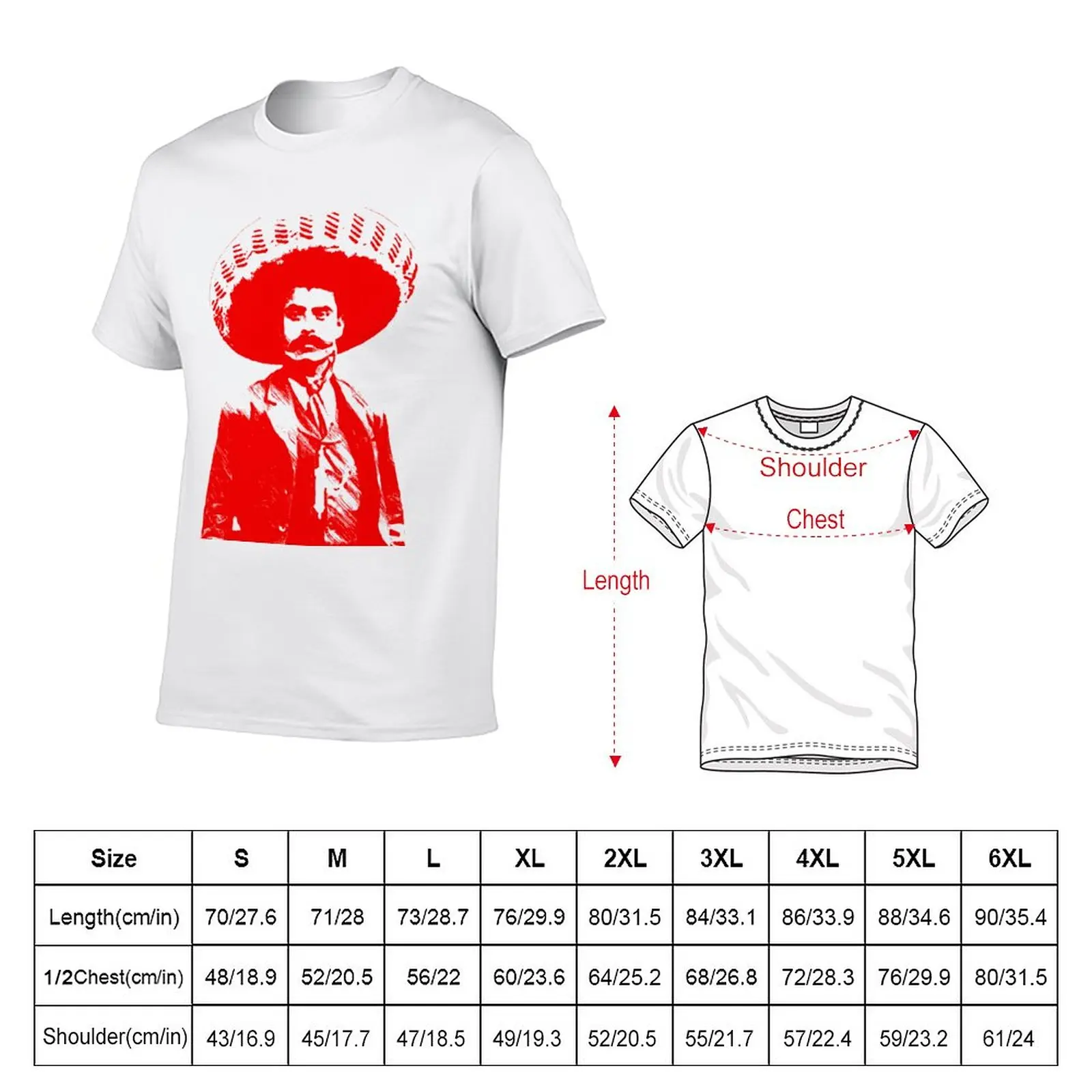 New Emiliano Zapata - unichrome red T-Shirt kawaii clothes black t shirts sports fan t-shirts men graphic t shirts