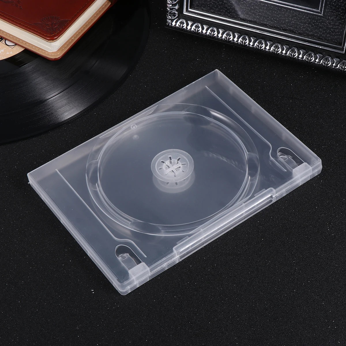 6Pcs Cd Storage Holder Portable Size Large Capacity Separate Design Easy Label Insert Transparent Dvd Case Media Package
