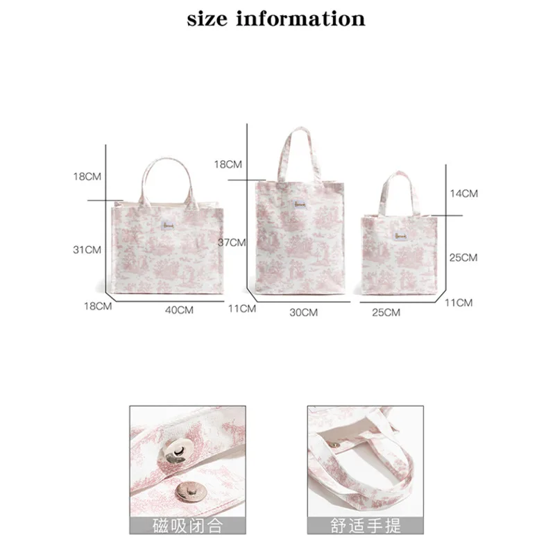 Vintage Painting Canvas Women Shoulder Bag Fashion Female Handbag Square Flower Print Purses Large Capacity Luxury Designer Tote