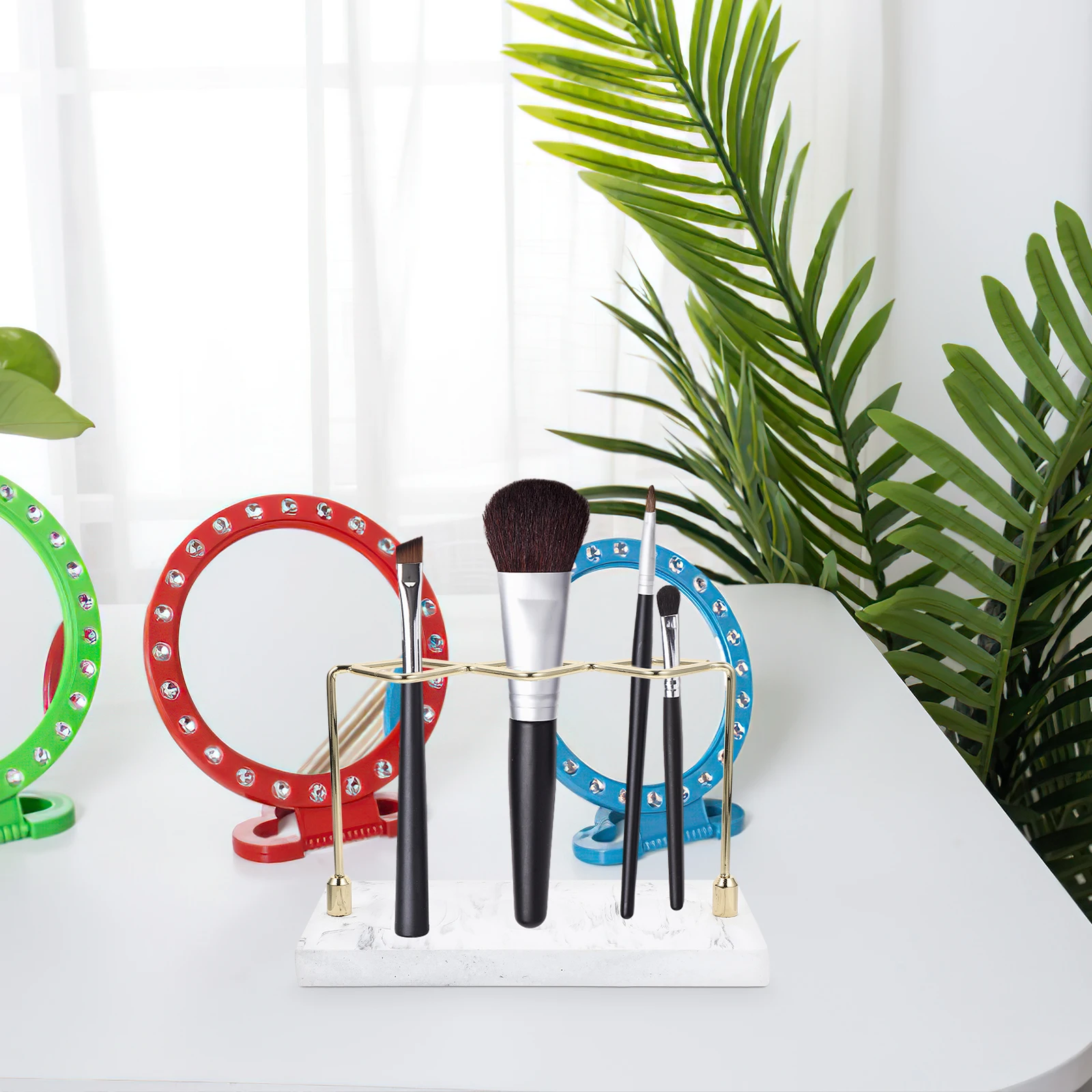 

Marble Pattern Toothbrush Holder Bathroom Accessories Simple Design Strong Load Bearing Capacity Easy to Clean Reusable