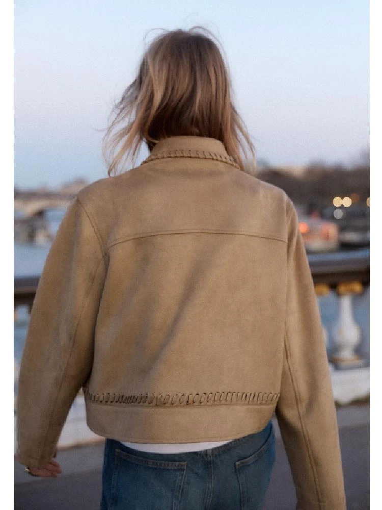 Chaqueta de Punto Casual a la Moda con Efecto de Terciopelo, Novedad de Primavera/Verano para Mujer, Diseño Sensacional, Pren...