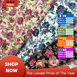 Tessuto stampato con piccoli fiori, 100% cotone, fai da te, vestito a fiori, camicia di abbigliamento, gonna, cucito a mano, trapuntatura, patchwork