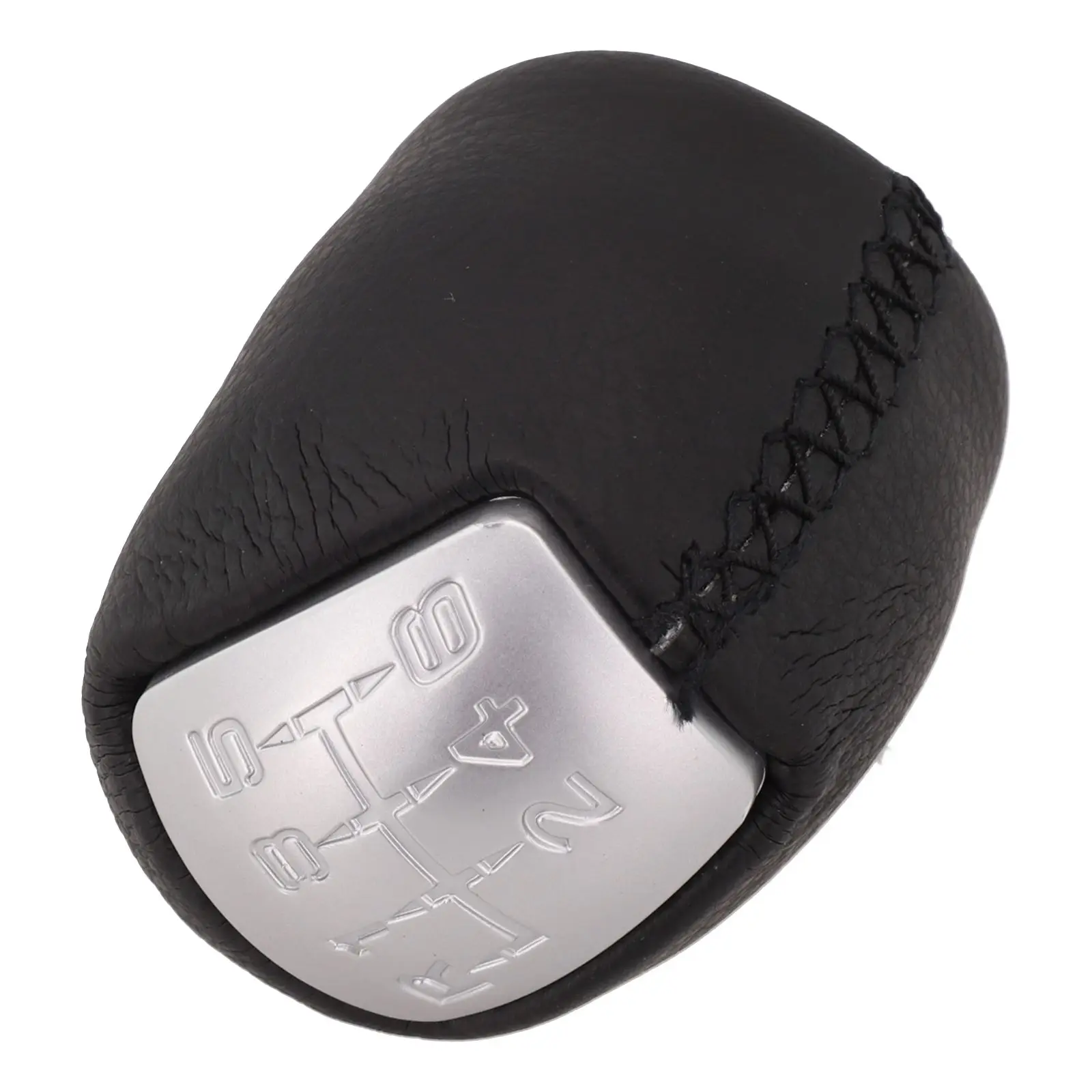 for iveco Gear 6 Speed Gear Knob PU Leather Plug-and-play Design Smooth Grip 6-speed Manual Transmission Black Stitches