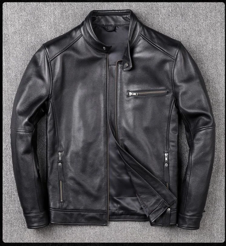 

style,Plus Free shipping.classic casual size cowhide Jacket,men slim 100% genuine Leather clothes.Drop-ship leather coat,sales