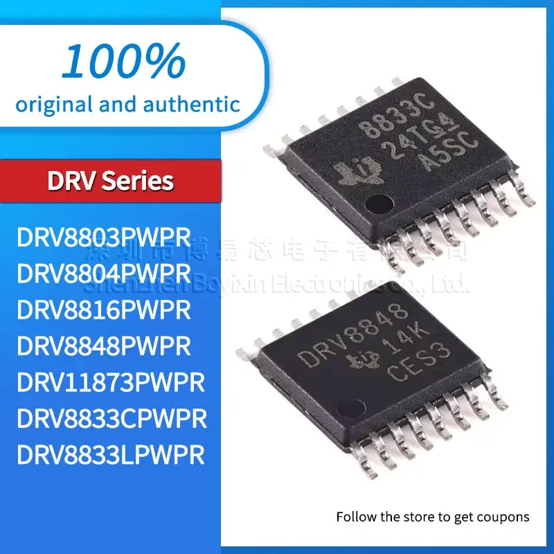 

DRV8833LPWPR DRV8833CPWPR DRV11873PWPR DRV8848PWPR DRV8816PWPR DRV8804PWPR DRV8803PWPR original genuine TSSOP-16