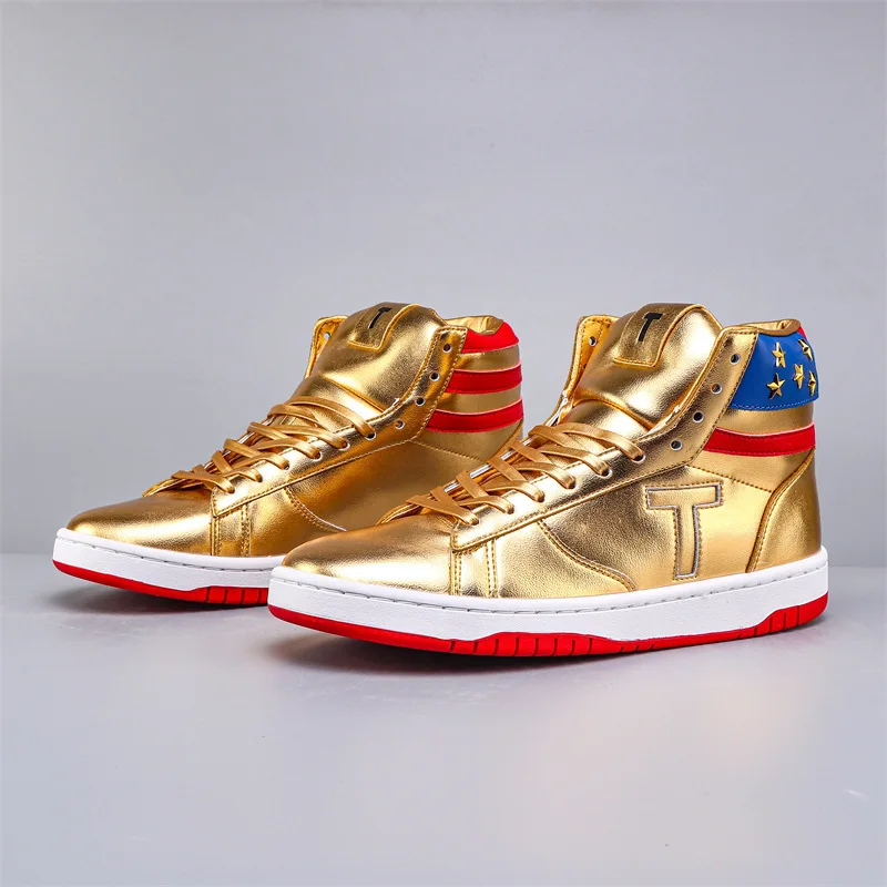 أحذية رياضية ذهبية عصرية للرجال أحذية قتالية غير رسمية أحذية تزلج عالية الجودة أحذية رياضية غير رسمية للرجال أحذية الكاحل