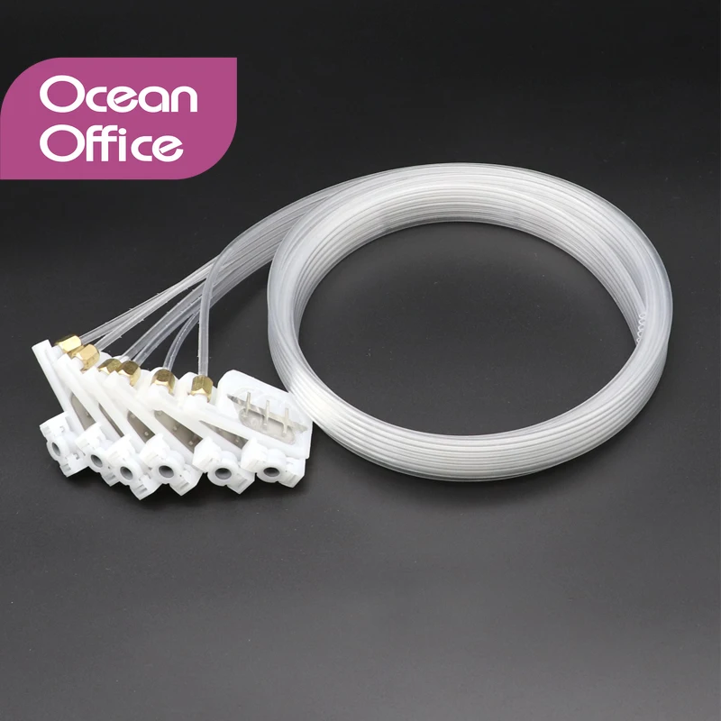 6PCS Line/color ink tube hose pipe pipe line 1m with uv small damper screw nuts oring for For Epson R330 T50 L1800 1390 damper