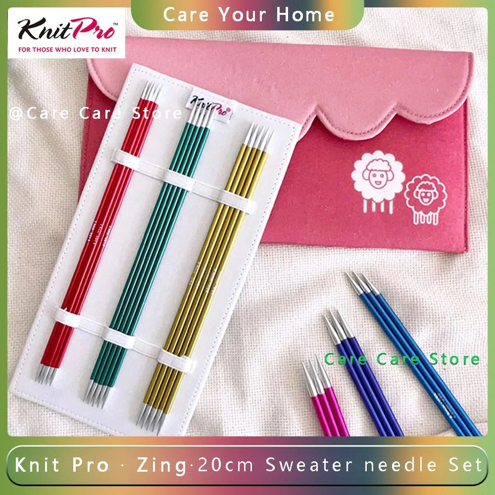 

New Arrival Knitpro Zing 20cm Double Pointed Knitting Needle Set Smooth Diy Weaving Knitting Spokes Kit Knitting Sticks Tools